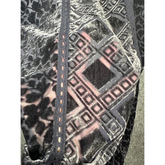 Lucky Brand Blue Cocktail Velvet Embellished Lace Sequin Dress XS Boho Gatsby - Picture 13 of 13